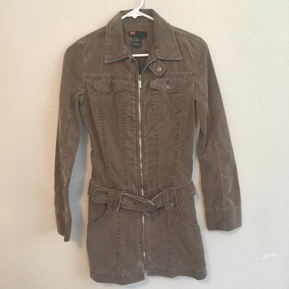 Diesel Brown Corduroy belted jacket/dress.